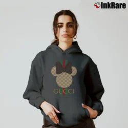 Women’s Gucci Mickey Mouse Family Vacation Trending Cozy Hoodie in charcoal | Warm, Structured, Stylish