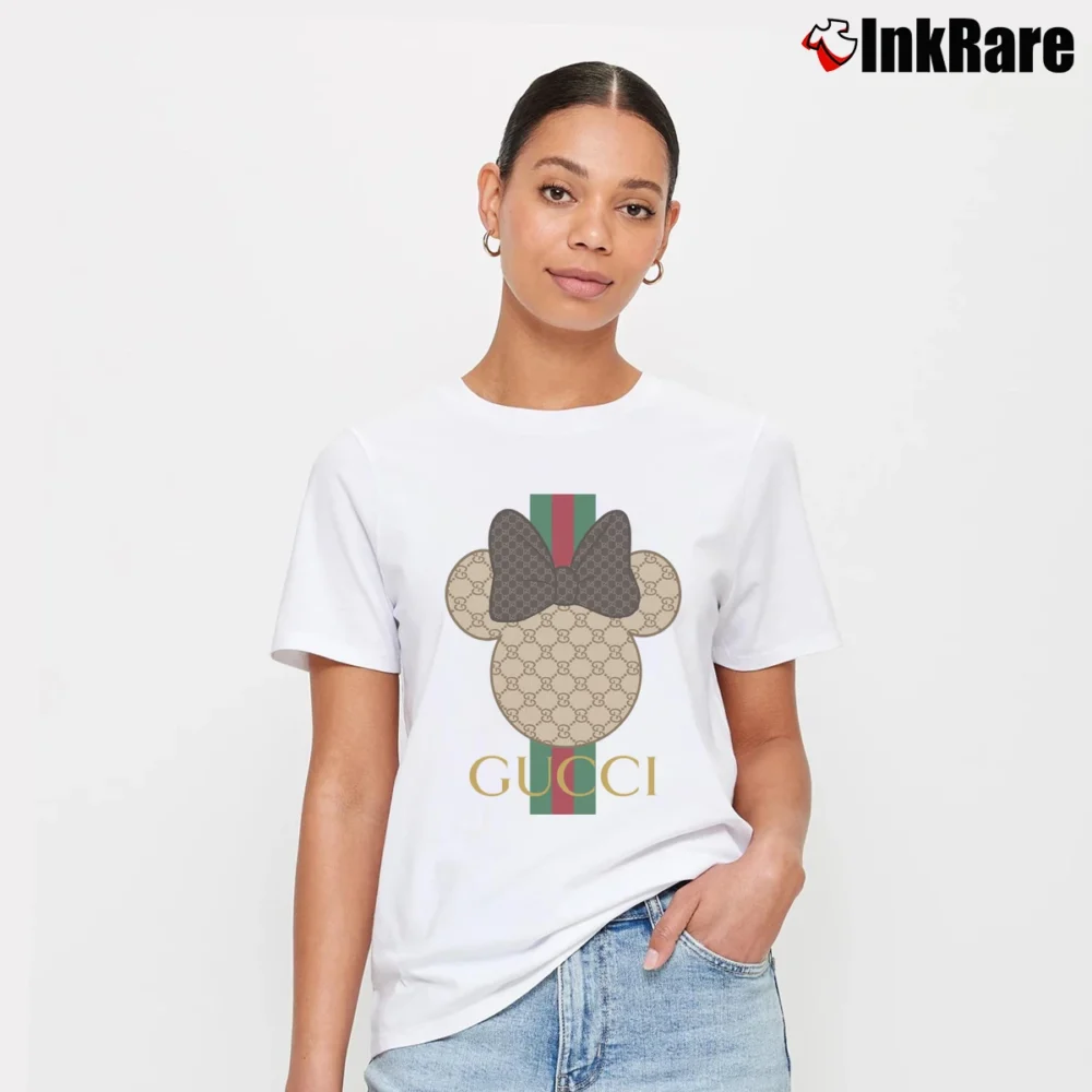 Women’s Gucci Mickey Mouse Family Vacation Trending Signature T-Shirt in white | Soft, Flattering Fit