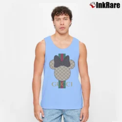 Men’s Gucci Mickey Mouse Family Vacation Trending Tank Top in light blue | Breathable, Active-Friendly Design