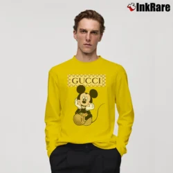 Men’s Gucci Mickey Mouse Fashion Long-Sleeve Shirt in yellow | Sleek, Lightweight, Year-Round Wear