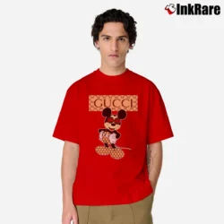 Men’s Gucci Mickey Mouse Glasses Classic T-Shirt in red | Soft, Breathable Everyday Wear
