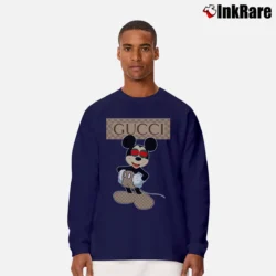 Men’s Gucci Mickey Mouse Long-Sleeve Shirt in navy | Sleek, Lightweight, Year-Round Wear