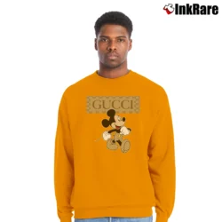 Men’s Gucci Mickey Mouse Crewneck Sweatshirt in orange | Cozy Fabric, Clean Style