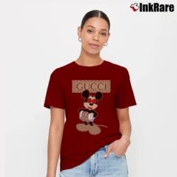 Women’s Gucci Mickey Mouse Signature T-Shirt in maroon | Soft, Flattering Fit