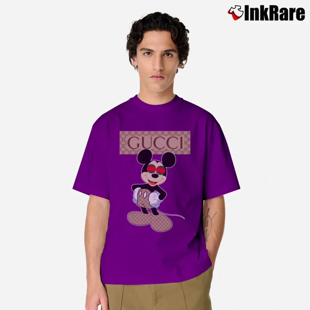 Men’s Gucci Mickey Mouse Classic T-Shirt in purple | Soft, Breathable Everyday Wear
