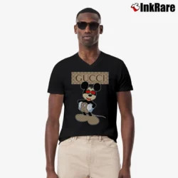 Men’s Gucci Mickey Mouse V-Neck Tee in black | Sharp, Breathable, Everyday Staple