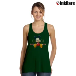 Women’s Gucci Parody Mickey Mouse Graphic Tank Top in forest green | Lightweight, Movement-Friendly