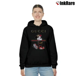 Women’s Gucci Stripe Classic Mickey Mouse Cozy Hoodie in black | Warm, Structured, Stylish
