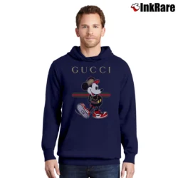 Men’s Gucci Stripe Classic Mickey Mouse Pullover Hoodie in navy | Cozy, Durable, Modern Fit