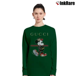 Women’s Gucci Stripe Classic Mickey Mouse Long-Sleeve Top in forest green | Sleek, Versatile, All-Season