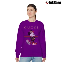 Women’s Gucci Stripe Classic Mickey Mouse Relaxed Sweatshirt in purple | Soft, Laid-Back Vibe