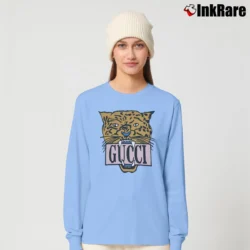 Women’s Gucci Tiger Head Designer Graphic Long-Sleeve Top in light blue | Sleek, Versatile, All-Season