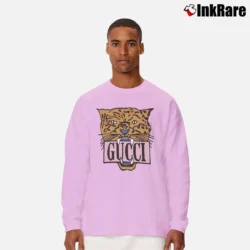 Men’s Gucci Tiger Head Designer Graphic Long-Sleeve Shirt in light pink | Sleek, Lightweight, Year-Round Wear
