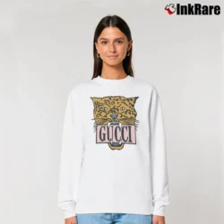 Women’s Gucci Tiger Head Designer Graphic Relaxed Sweatshirt in white | Soft, Laid-Back Vibe