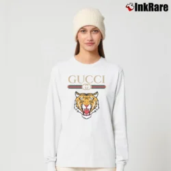 Women’s Gucci Tiger Logo Fashion Design Long-Sleeve Top in white | Sleek, Versatile, All-Season