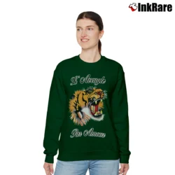 Women’s Gucci Tiger Slogan Fashion Designer Relaxed Sweatshirt in forest green | Soft, Laid-Back Vibe