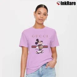 Women’s Gucci Vector Mickey Mouse Graphic Signature T-Shirt in light pink | Soft, Flattering Fit