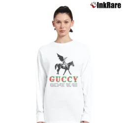 Women’s Gucci Winged Jockey Designer Logo Long-Sleeve Top in white | Sleek, Versatile, All-Season