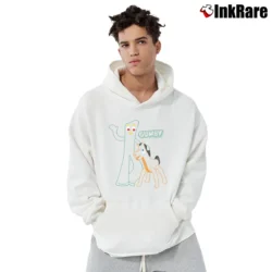 Men’s Gumby Charcoal Outline Classic Pullover Hoodie in white | Cozy, Durable, Modern Fit