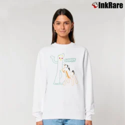 Women’s Gumby Charcoal Outline Classic Relaxed Sweatshirt in white | Soft, Laid-Back Vibe
