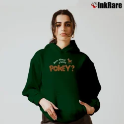 Women’s Gumby Pokey Ringer Cartoon Cozy Hoodie in forest green | Warm, Structured, Stylish