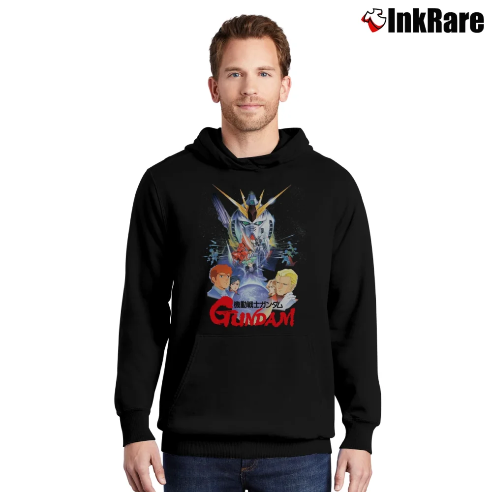 Men’s Gundam Char's Counterattack Mecha Pullover Hoodie in black | Cozy, Durable, Modern Fit