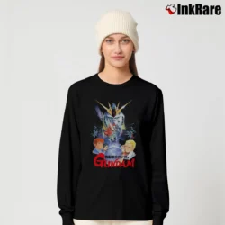 Women’s Gundam Char's Counterattack Mecha Long-Sleeve Top in black | Sleek, Versatile, All-Season