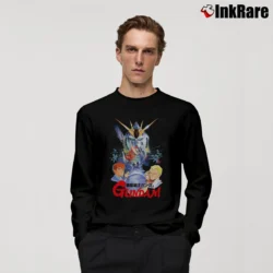 Men’s Gundam Char's Counterattack Mecha Long-Sleeve Shirt in black | Sleek, Lightweight, Year-Round Wear