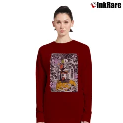 Women’s Gundam Classic Anime Mecha Robot Long-Sleeve Top in maroon | Sleek, Versatile, All-Season