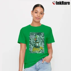 Women’s Gundam Classic Anime Mecha Robot Signature T-Shirt in irish green | Soft, Flattering Fit