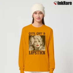 Women’s Guts Grits And Lipstick Statement Long-Sleeve Top in orange | Sleek, Versatile, All-Season
