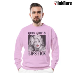 Men’s Guts Grits And Lipstick Statement Crewneck Sweatshirt in light pink | Cozy Fabric, Clean Style