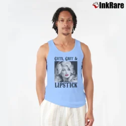 Men’s Guts Grits And Lipstick Statement Tank Top in light blue | Breathable, Active-Friendly Design