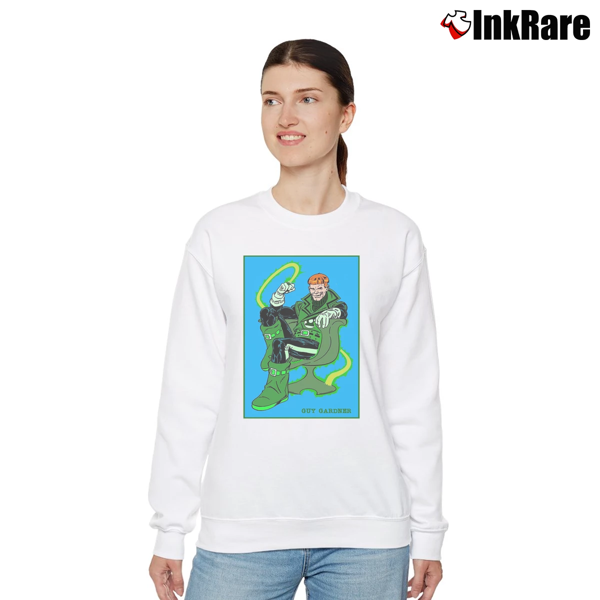 Women’s Guy Gardner Green Lantern Relaxed Sweatshirt in white | Soft, Laid-Back Vibe
