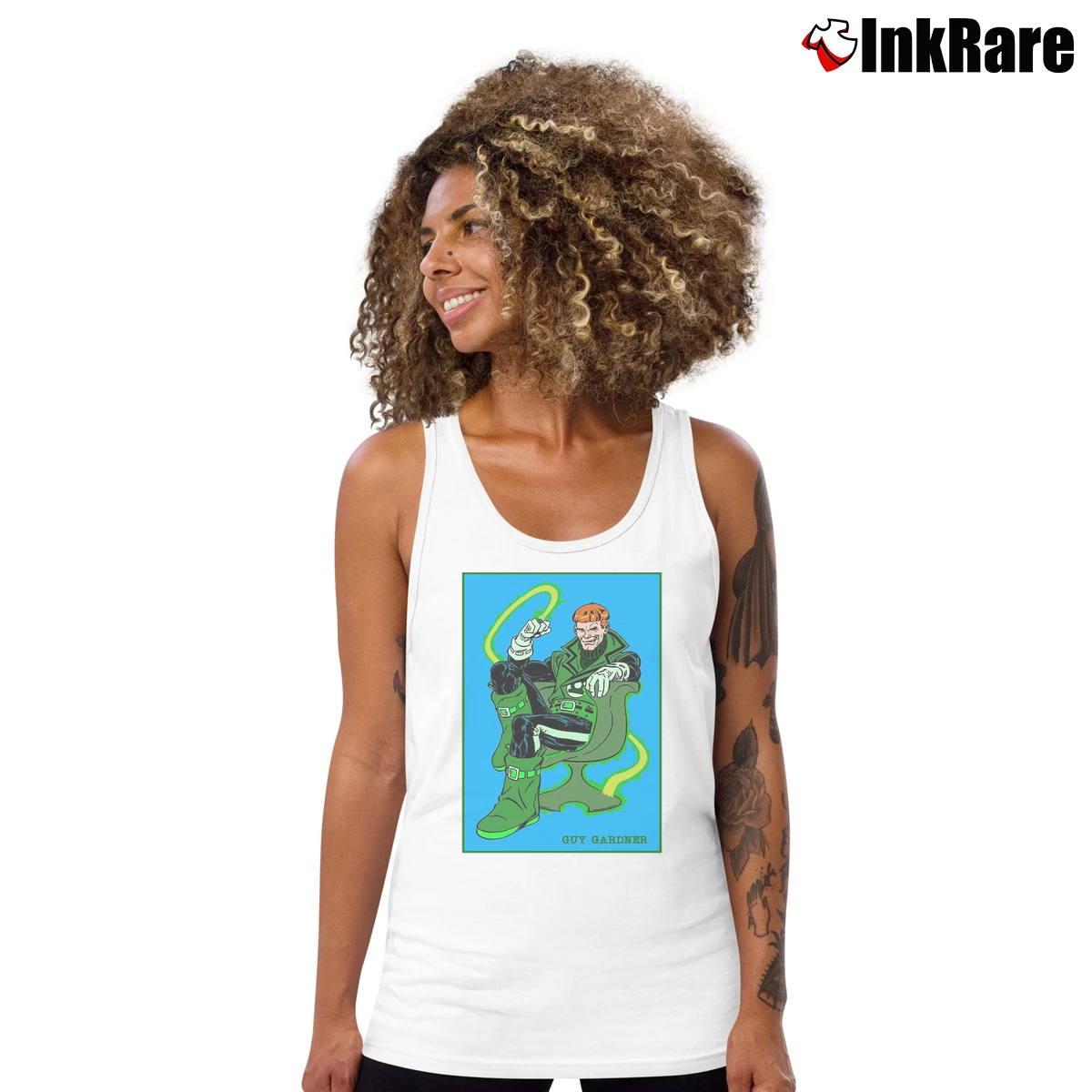Women’s Guy Gardner Green Lantern Tank Top in white | Lightweight, Movement-Friendly