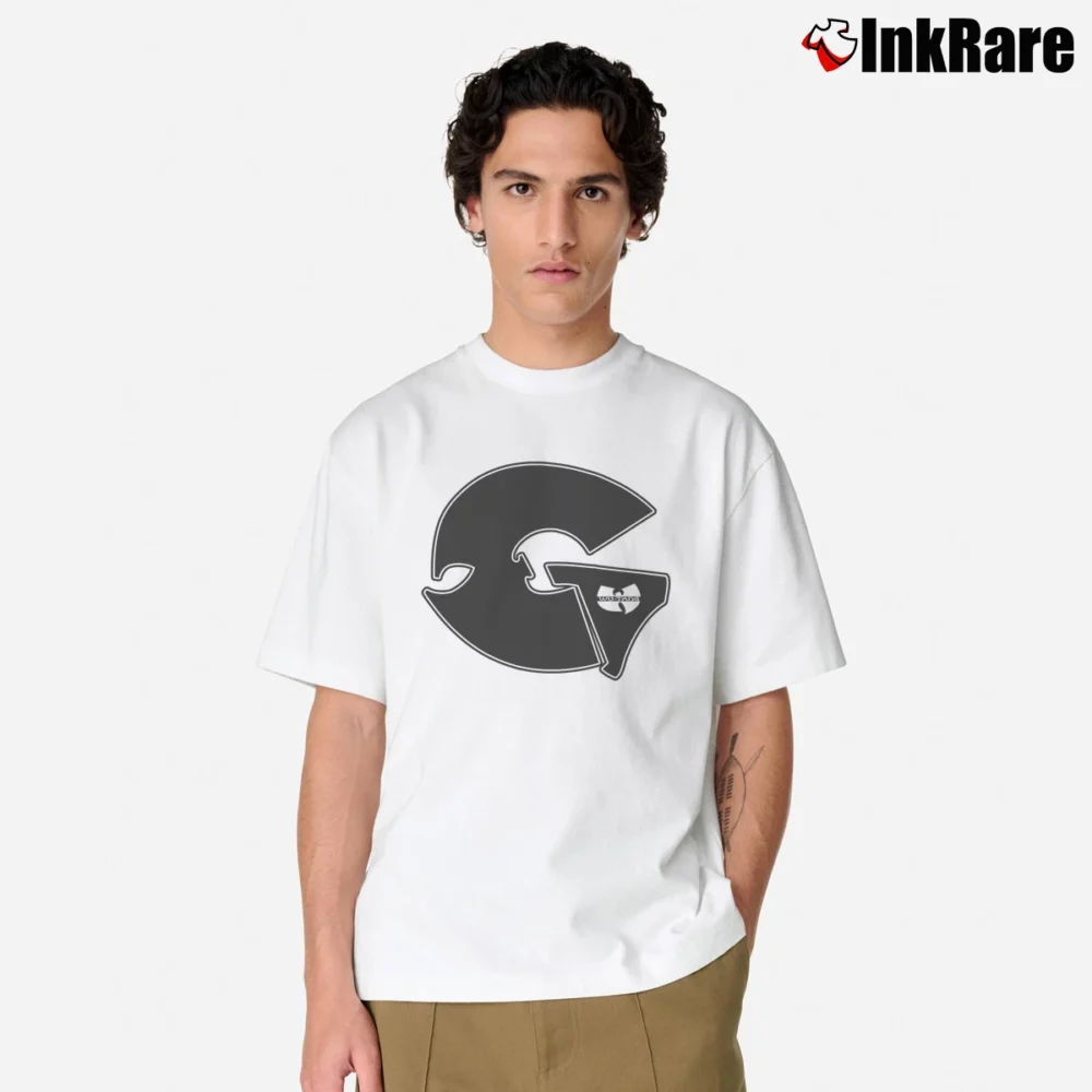Men’s GZA Wu Tang Clan Hip Hop Yellow Logo Classic T-Shirt in white | Soft, Breathable Everyday Wear