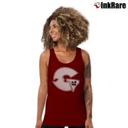 Women’s GZA Wu Tang Clan Tank Top in maroon | Lightweight, Movement-Friendly