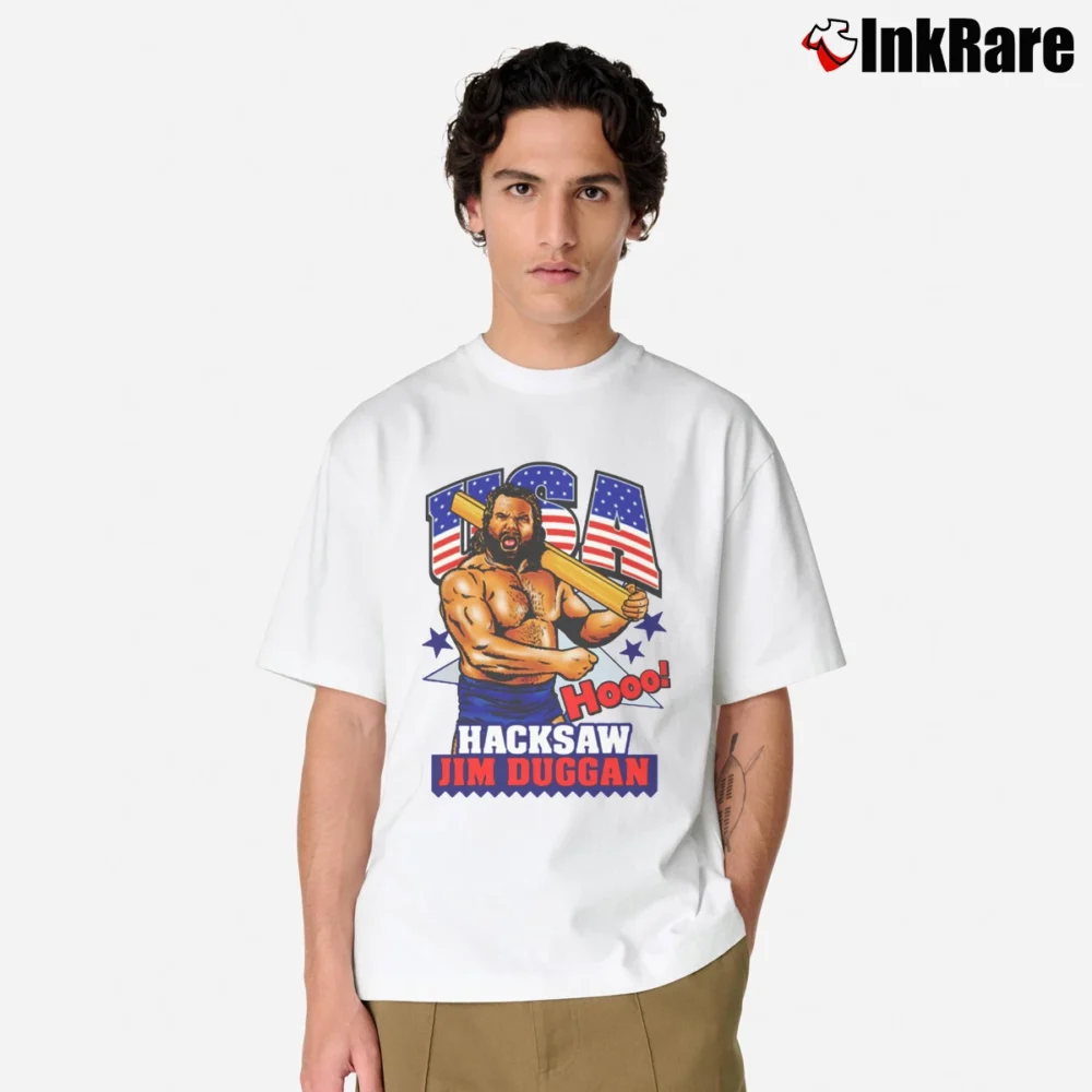 Men’s Hacksaw Jim Duggan Wrestling Classic T-Shirt in white | Soft, Breathable Everyday Wear