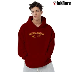 Men’s Hakuna Matata Spirit The Lion King Pullover Hoodie in maroon | Cozy, Durable, Modern Fit