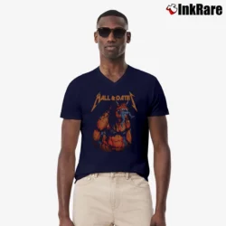 Men’s Hall And Oates Classic Music Band V-Neck Tee in navy | Sharp, Breathable, Everyday Staple