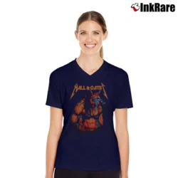 Women’s Hall And Oates Classic Music Band V-Neck Tee in navy | Chic Neckline, Soft Texture
