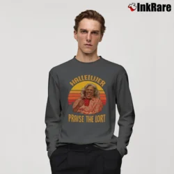 Men’s Hallelujer Praise The Lort Madea Long-Sleeve Shirt in charcoal | Sleek, Lightweight, Year-Round Wear