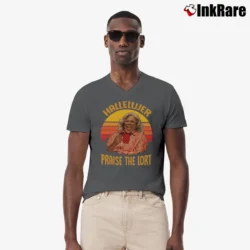 Men’s Hallelujer Praise The Lort Madea V-Neck Tee in charcoal | Sharp, Breathable, Everyday Staple