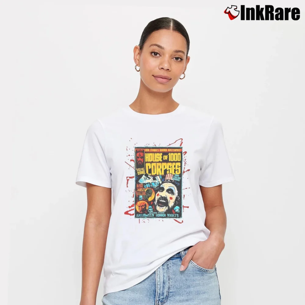Women’s Halloween Horror Nights 2019 House of 1000 Corpses Signature T-Shirt in white | Soft, Flattering Fit