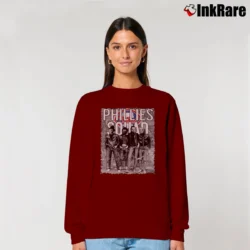 Women’s Halloween Phillies Horror Movie Squad Fan Relaxed Sweatshirt in maroon | Soft, Laid-Back Vibe