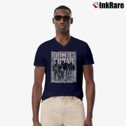 Men’s Halloween Phillies Horror Movie Squad Fan V-Neck Tee in navy | Sharp, Breathable, Everyday Staple