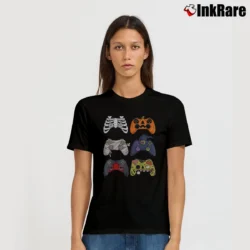 Women’s Halloween Skeleton Zombie Gaming Controllers Mummy T-Shirt in black | Soft, Flattering Fit