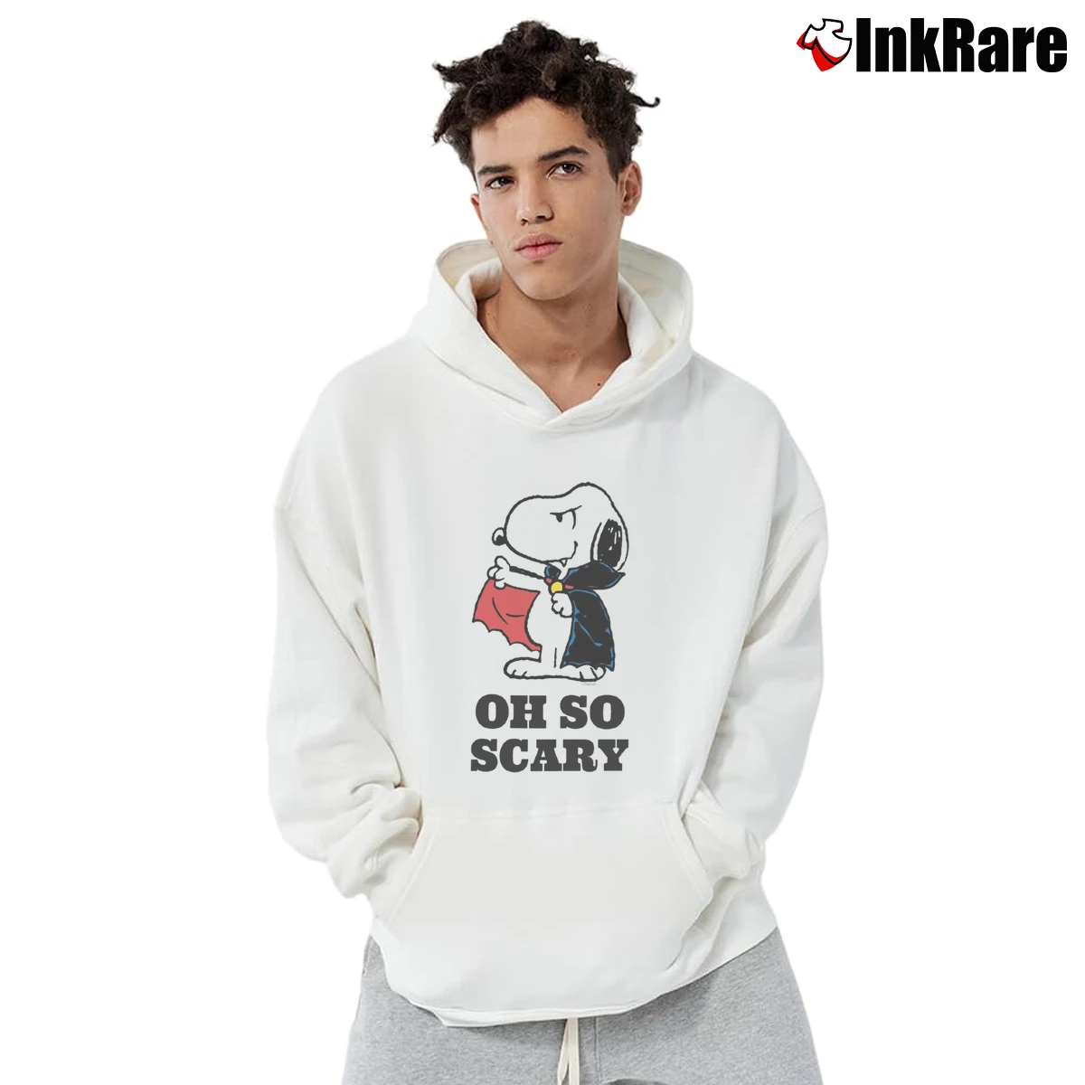 Halloween Snoopy Vampire Men’s Pullover Hoodie in white – Ultimate Warmth Men’s Halloween Snoopy Vampire Pullover Hoodie in white | Cozy, Durable, Modern Fit