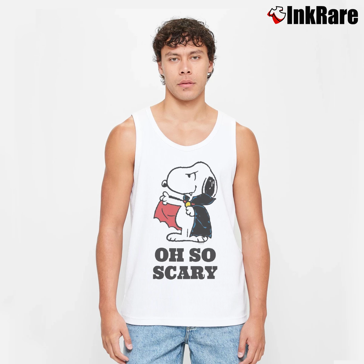 Halloween Snoopy Vampire Men’s Performance Tank in white – Lightweight Comfort Men’s Halloween Snoopy Vampire Tank Top in white | Breathable, Active-Friendly Design