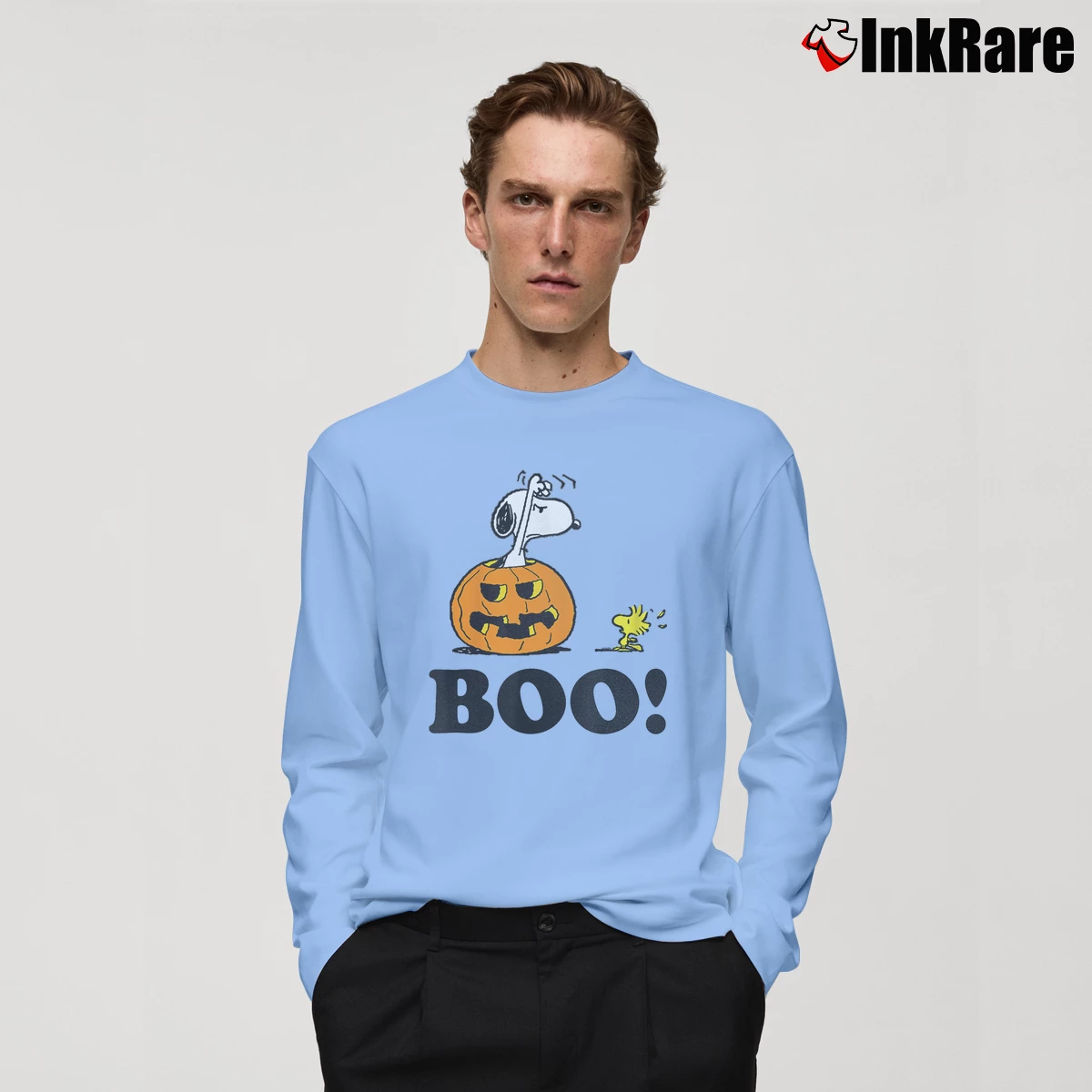 halloween snoopy woodstock boo!!! Men’s Long-Sleeve Tee in light blue – Versatile Layering Men’s halloween snoopy woodstock boo!!! Long-Sleeve Shirt in light blue | Sleek, Lightweight, Year-Round Wear